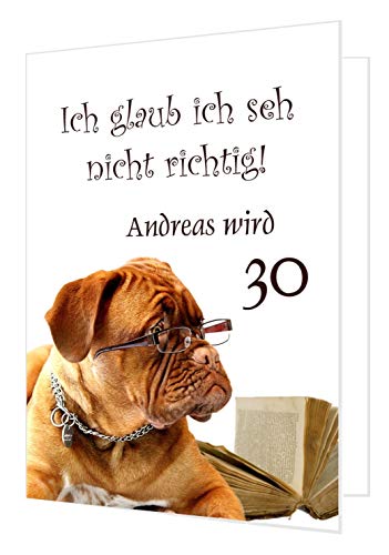 Große Klappkarte zum Gratulieren für Geburtstag - mit Wunschtext - in jedes Alter ändern! Inklusive Umschlag. XXL DIN A4. von Unser-Festtag