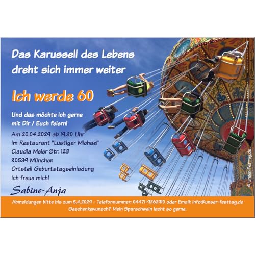 Unser-Festtag Einladungskarten Geburtstagsfeier Fete Party Wunschtext originell lustig 30. 40. 50. 60. - Originell, 10 Karten Unser-Festtag Einladungskarten Geburtstagsfeier Fete Party Wunschtext originell lustig 30. 40. 50. 60. - Originell, 10 Karten von Unser-Festtag