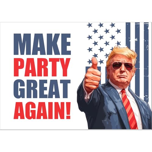 Unser-Festtag Einladungen zum Geburtstag, jedes Alter möglich 30 40 50 60, Unisex, lustig, humorvoll, Spruch (5-200 Karten), Donald Trump, Personalisierbar, anpassen von Unser-Festtag