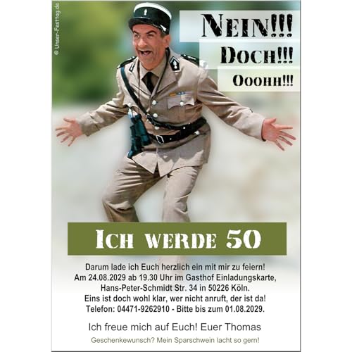 Unser-Festtag Nein, doch, oooh!! Lustige und witzige Geburtstagseinladungskarten für Frauen und Männer. Wunsch-Alter u. Text. - 80 Karten von Unser-Festtag