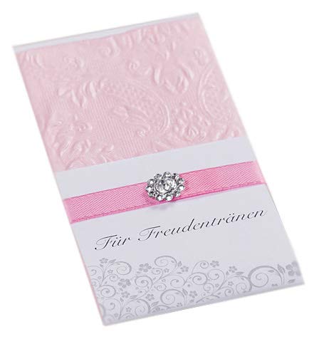 10 Taschentücher Freudentränen Hochzeit TT0040 rosa von Unser schönster Tag