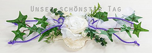 Ehrenplatz Tischdekoration zur Hochzeit Verlobung Kommunion Konfirmation Taufe Tischdeko TD0063 erhältlich (Flieder 7) von Unser schönster Tag