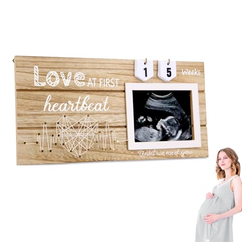 Baby Scan Bilderrahmen mit 44 Wochen Countdown-Kalender, Holz Baby Scan Bilderrahmen für Ultraschallfoto, Sonogramm Bilderrahmen für Baby Ankündigung, werdende Mama & Schwangerschaft Geschenke (B) Baby Scan Bilderrahmen mit 44 Wochen Countdown-Kalender, Holz Baby Scan Bilderrahmen für Ultraschallfoto, Sonogramm Bilderrahmen für Baby Ankündigung, werdende Mama & Schwangerschaft Geschenke (B) von UoQo