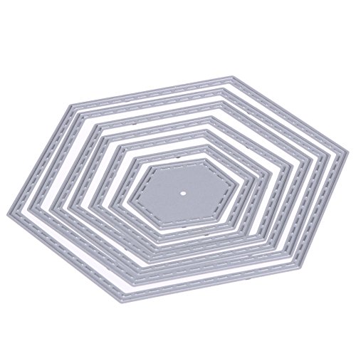 Uoicern 7 Stück Stanzformen Spirale DIY Kartenherstellung Stanzformen Hexagon Handarbeit Kunsthandwerk Silbergrau Album Dekoration for Weihnachtsdekoration for Scrapbooking von Uoicern