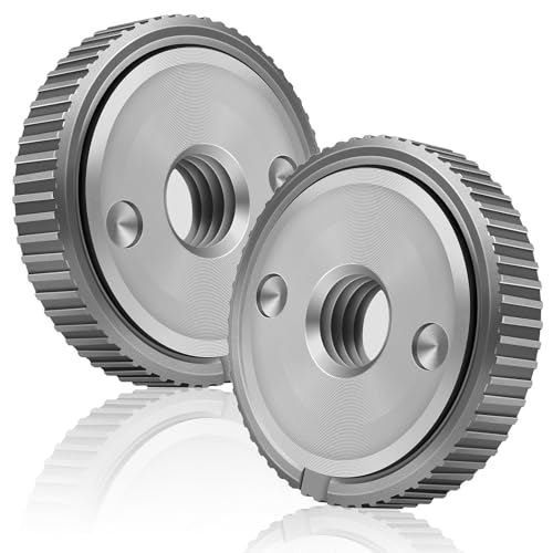 2Pcs Schnellspannmutter für Winkelschleifer, Silbrig Winkelschleifer Schnellspannmutter Schnellspannmutter M14 für AEG, Metabo, Makita, Flex, Black& Decker, Dewalt, Hitachi etc von Uoliui