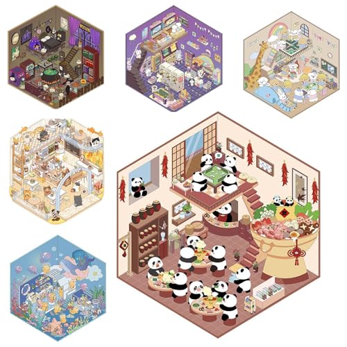 3D House Stickers, Handcraft Room Decals, Kids Room Stickers, Creative Sticker Scenes, Room Stickers, Fun Wall Decals, 3D Kids Decorations, Reusable Sticker Set, Creative Stickers for Wall von Uonguon