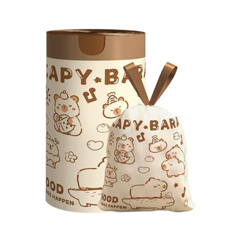 Capybara CuteMüllbeutel mit Kordelzug, auslaufsicher, durchstoßfestes Design mit Geruchskontrolle, große Tasche für Küche und Abfallwirtschaft, 45 x 45 cm Capybara CuteMüllbeutel mit Kordelzug, auslaufsicher, durchstoßfestes Design mit Geruchskontrolle, große Tasche für Küche und Abfallwirtschaft, 45 x 45 cm von Uonguon