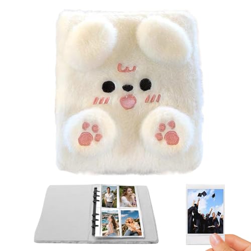 Fotoalbum, Plush A6 Soft Photocard Book für die Sammlung, niedlicher flauschiger Cover -Speicherhalter mit Mini -Aufbewahrung, Reisemalbbuch für Schule, Party und Lifestyle, persönlicher Gebrauch von Uonguon