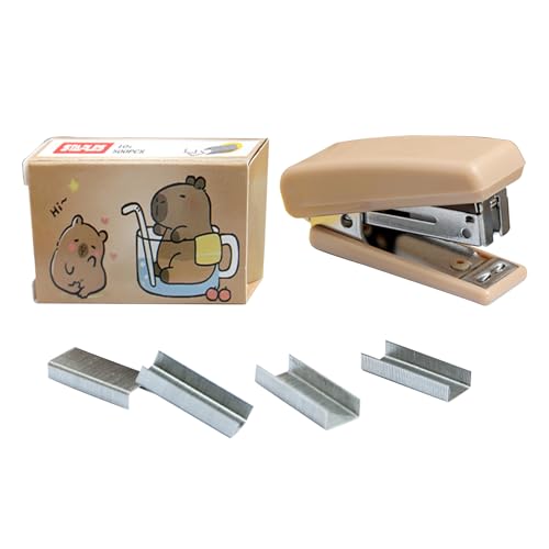 Tierhefter, niedliches Capybara-Design, Bürowerkzeug, stabiler Metallmechanismus, ergonomischer Griff, 10 x 8 cm, ideal für Schulbedarf von Uonguon