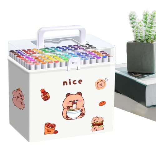 Uonguon Coloring Marker Pen Set, Cartoon Animal Art Supplies, 120 Buildable Drawing Pens with Storage Case, Washable Quick Dry Tips for Kids Boys Girls Students, Ideal for Creative Fun Uonguon Coloring Marker Pen Set, Cartoon Animal Art Supplies, 120 Buildable Drawing Pens with Storage Case, Washable Quick Dry Tips for Kids Boys Girls Students, Ideal for Creative Fun von Uonguon