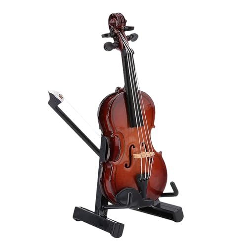 Uonguon Miniatur-Violine, Holzfiguren-Modell, Sammlerstück, Schreibtisch-Ornament, inklusive Ständer, handgefertigtes Detail, perfekt für Wohnzimmer, Arbeitszimmer, Arbeitsplatz, Heimdekoration Uonguon Miniatur-Violine, Holzfiguren-Modell, Sammlerstück, Schreibtisch-Ornament, inklusive Ständer, handgefertigtes Detail, perfekt für Wohnzimmer, Arbeitszimmer, Arbeitsplatz, Heimdekoration von Uonguon