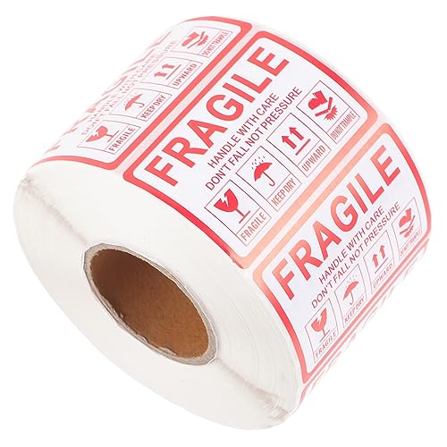 1 Rolle Selbstklebende Fragile Aufkleber Vorsicht für Versand und Verpackung für Kartons und Hochwertiges Papiermaterial und Langlebig von Uonlytech