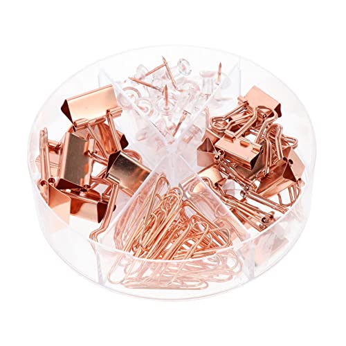 1 Satz Büro Klammer aus Büroklammern Binder Clips und Pinnnadeln Roségold Vielseitig Einsetzbar für Büro Zuhause und Organisation von Uonlytech