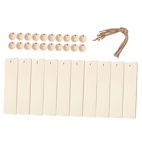 1 Satz Diy Lesezeichen aus Holz Blanko Lesezeichen mit Holzperlen und Juteschnur Kreative Bastelmaterialien für Hochzeiten und Festliche Anlässe für Buchliebhaber von Uonlytech