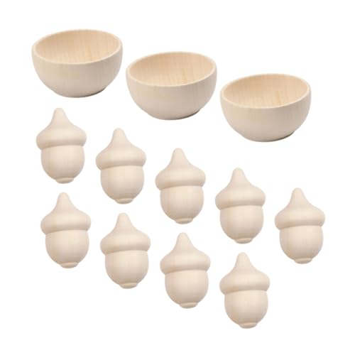 1 Satz Diy Malset für Teiliges Holzspielzeug mit Schalen und Eicheln Basteln für Fördert Fantasie und Kreativität für Gemeinsame Aktivitäten von Uonlytech
