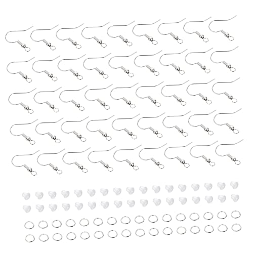 1 Satz Diy Ohrringhaken Ohrstecker Zubehör mit Sprungringen und Ohrhaken für Handgemachte Ohrringe für Bastelprojekte von Uonlytech