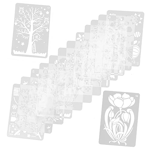 1 Satz Diy Schablonen für Zeichnungen und Malerei Wiederverwendbare Hohle Schablonen für Scrapbooking Tagebuchgestaltung und Basteln Teilig für Verschiedene Oberflächen von Uonlytech