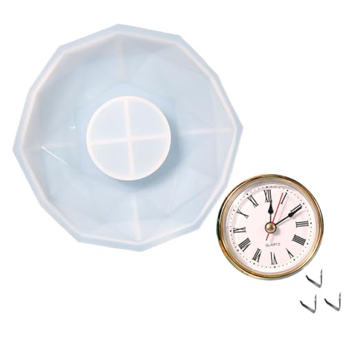 1 Satz Diy Silikonform für Polygonale Flexible Gießform für Epoxidharz Goldene Uhr Clips für Bastelprojekte und für Handwerksliebhaber von Uonlytech