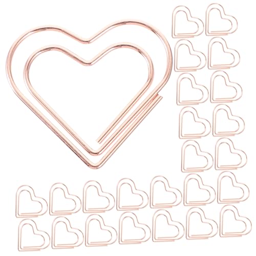 1 Satz Herzförmige Büroklammern Aus Verspielte Papierclips Für Dokumente Notizen Und Kreative Deko Für Büro Und Studium Roségold 100 Stück von Uonlytech