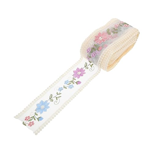 1 Stück Netzstoff Stickerei Spitzenband für Diy Kleidung Yards Blumenmuster Vielseitiges Dekorationsmaterial für Hochzeiten Tischdecken und Nähprojekte von Uonlytech