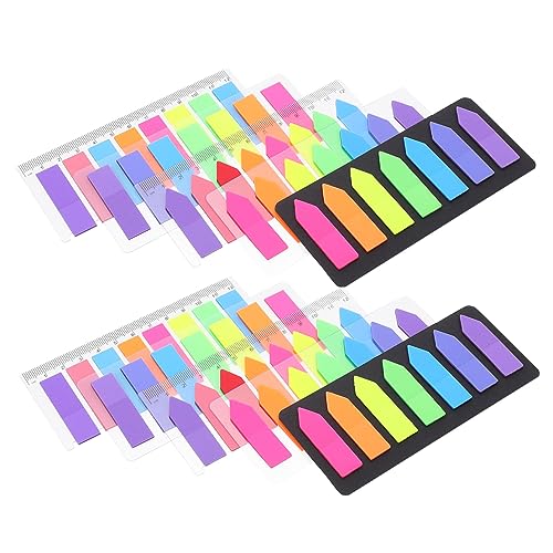 10 Sätze Haftnotizen Selbstklebende Seitenmarker Fluoreszierende Index Tabs für Notizen Büro Schule und Haushalt Markieren und Referenzieren von Uonlytech