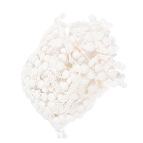 10 Stück Teiliges Pom Pom Bälle Fransenband für Diy Bastelprojekte für Kleidung Handtaschen und Dekorationen Weißes Spitzenband von Uonlytech