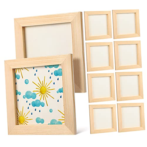 10 Stück Unfertige Holz Bilderrahmen für Bastelprojekte Diy Foto Rahmen Hochwertigem Holz für Kunstprojekte und Kindergärten von Uonlytech