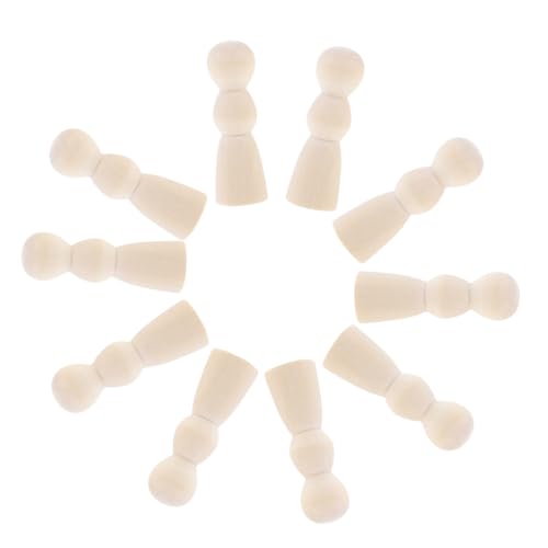 10 Stück Unlackierte Holz Puppen DIY Holzfiguren zum Bemalen Holzpersonen für Kinderhandwerk Dekoration für Bastelprojekte und Puppenhaus Zubehör von Uonlytech