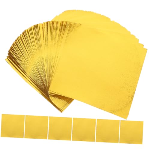 100 Blatt Goldfarbenes Origami Papier Beidseitiges Faltpapier für Diy Bastelprojekte für Handarbeiten Feste und Schulprojekte von Uonlytech