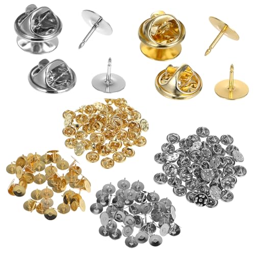 100Paare Schmetterlings Kupplungsstifte mit Rückseiten Langlebige Metallnadeln für DIY Bastelprojekte Sichere Anstecknadeln für Abzeichen und Broschen Goldene 100Paare Schmetterlings Kupplungsstifte mit Rückseiten Langlebige Metallnadeln für DIY Bastelprojekte Sichere Anstecknadeln für Abzeichen und Broschen Goldene von Uonlytech