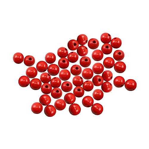 100Stücke Runde Holzperlen für DIY Schmuck Rote Naturperlen für Armbänder Bastelbedarf und Handarbeiten Hochwertige und Sichere Holzperlen von Uonlytech