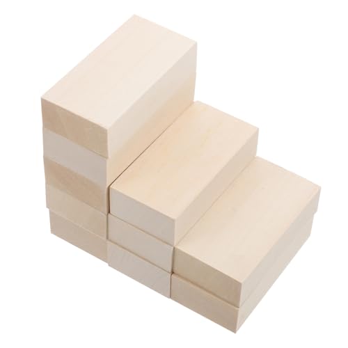 10Stücke Unbehandelte Holzblöcke für Handwerk DIY Bastelmaterial Lindenholz Schnitzarbeiten Personalisierte Blöcke und Projekte von Uonlytech