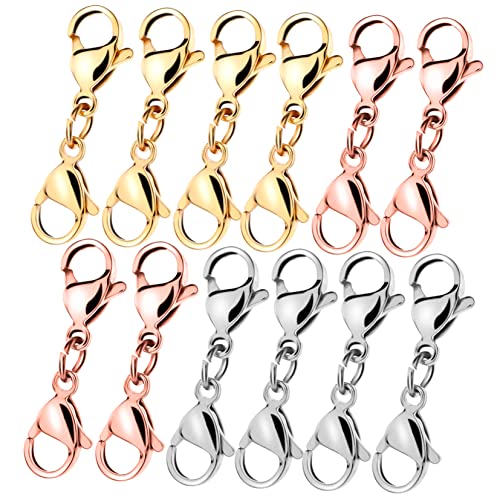 12 Stück Metall Lobster Clips für Schmuckherstellung Doppelte Karabiner Verschlüsse und Roségold für Armbänder und Diy Projekte 12 Stück Metall Lobster Clips für Schmuckherstellung Doppelte Karabiner Verschlüsse und Roségold für Armbänder und Diy Projekte von Uonlytech