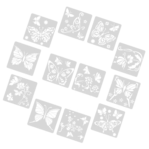 12 Stück Schmetterling Malschablonen Diy Zeichenvorlagen Pet für Bastelprojekte Waschbar und Wiederverwendbar für Scrapbooking und Schulprojekte 12 Stück Schmetterling Malschablonen Diy Zeichenvorlagen Pet für Bastelprojekte Waschbar und Wiederverwendbar für Scrapbooking und Schulprojekte von Uonlytech