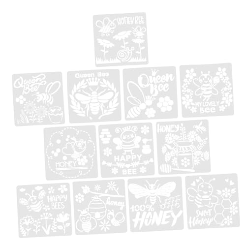 12 Stück Teiliges Malschablonen für Diy Projekte Wiederverwendbare Kunststoff Schablonen mit Bienenthema für Zeichnungen Scrapbooking und Bastelarbeiten Einfach zu Handhaben und von Uonlytech