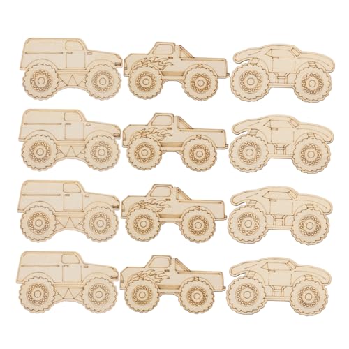 12Stücke Holzscheiben für DIY Unbehandelte Holzplatten für Kindergeburtstag Bastelzubehör Individuell Gestaltbare Holzspäne für Projekte von Uonlytech