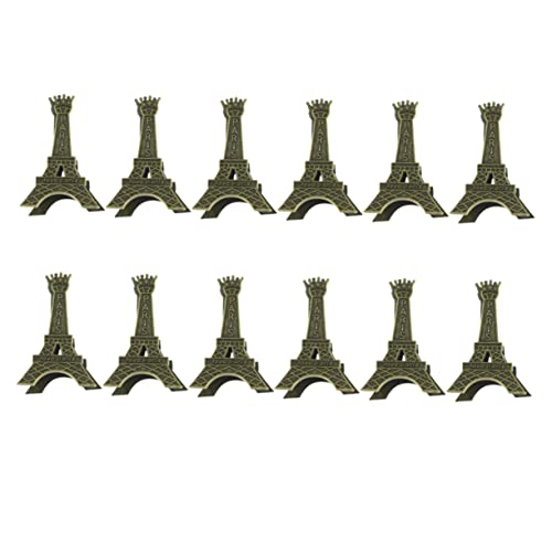 12Stücke Kreative Eiffelturm Memo Clips Metall Visitenkartenhalter Vintage Design für Fotos Notizen Menüs und Karten Eleganter Tischhalter für Büro und Zuhause von Uonlytech