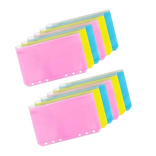 12Stücke Reißverschluss Ordner Wasserdichte Binder Beutel mit Löchern für Dokumente Fotos und Schreibwaren Transparentes Design für Einfache Sichtbarkeit von Uonlytech