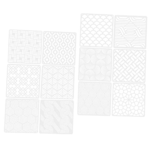 12Stücke Teiliges Geometrischer Schablonen für DIY Malerei Wiederverwendbare Hohle Vorlagen für Kinderprojekte für Wand und Möbeldekoration von Uonlytech