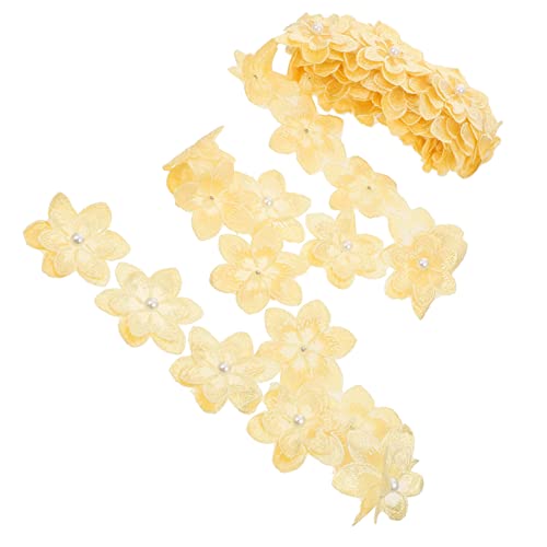 1Rolle Blumenmuster Spitzenbesatz Organza Yards Handgefertigte Dekoration für Kleidung Hochzeiten und Bastelprojekte Vielseitig Einsetzbar Strapazierfähig mit Feiner Haptik von Uonlytech