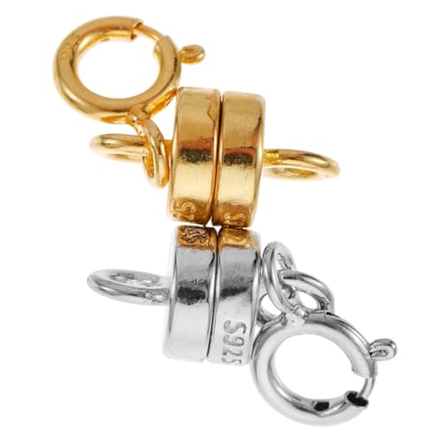 2 Paare Kettenverlängerung mit Magnetverschluss Platin und Goldfarbe für Schmuck Diy und Projekte Armbänder und Ankletten von Uonlytech