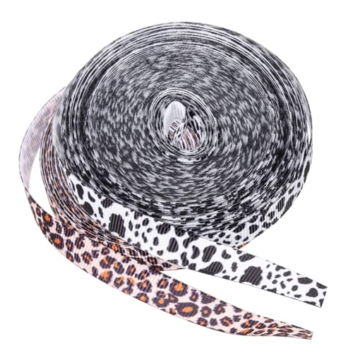 2 Rollen Leopardenmuster Kuhmuster Satinband für Diy Haarschleifen und Geschenkverpackungen Robustes Vielseitiges Bastelmaterial für Projekte und 2 Rollen Leopardenmuster Kuhmuster Satinband für Diy Haarschleifen und Geschenkverpackungen Robustes Vielseitiges Bastelmaterial für Projekte und von Uonlytech