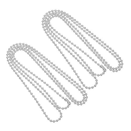 2 Sätze Kugelkette Langlebige Perlenkette mit Verbindern für Schlüsselanhänger Hundemarken Diy Schmuck und Mehr Silberfarben von Uonlytech