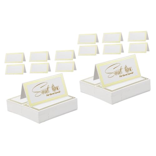 2 Sätze Tischkarten Mit Bronzierdesign Elegante Platzkarten Für Hochzeiten Und Dinnerpartys Aus Dickem Beschichtetem Einfach Zu Beschriften 60 Stück * 2 von Uonlytech