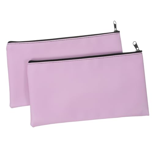 2 Stück Teiliges PU Leder Geldtaschen für Bargeld und Dokumente Robuste Reißverschluss Beutel für Sichere Aufbewahrung für Haushalt und Büro von Uonlytech