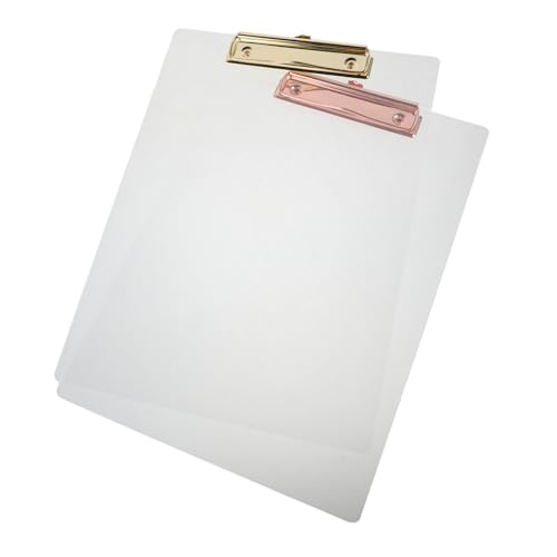 2 Stück Transparente Klemmbretter Für Meetings: Transparente Datei-organizer Für Büro-desktop-unterrichtsaktivitäten – A4-dokumentenklemmen von Uonlytech