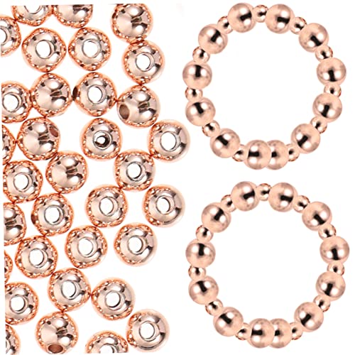 200Stücke DIY Abstandshalterperlen Kupfer für Armbänder Spacer Perlen Roségold für Schmuckherstellung und Projekte von Uonlytech