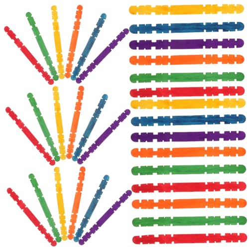 200Stücke Farbige DIY Bastelstäbchen Holz Gezackte Eiscreme Sticks für Projekte Multifunktionale Bastelsticks für Erwachsene von Uonlytech