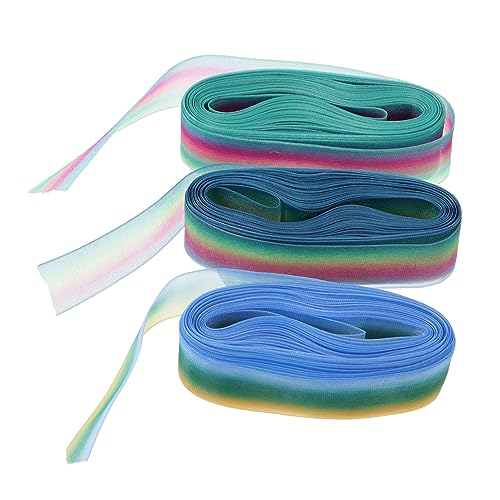 3 Rollen Yards Chiffonbänder Regenbogenfarben für Diy Bastelprojekte und Dekorationen Verpackungen und Handarbeiten von Uonlytech