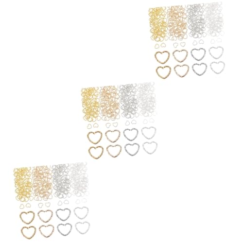 3 Sätze Herz Verbindungsringe Für Schmuckherstellung Offene Sprungringe Diy Schmuckzubehör Für Armbänder 320 Stück * 3 von Uonlytech